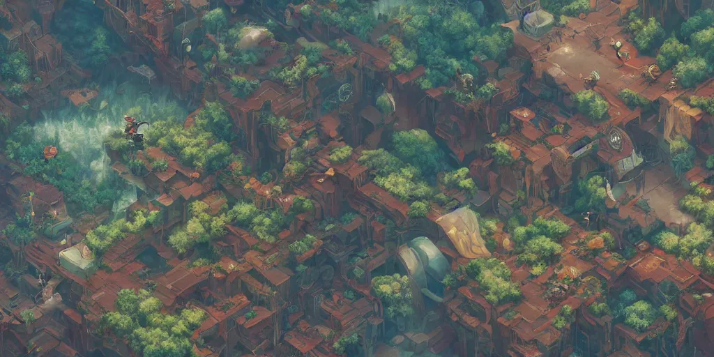 Image similar to 3d rendered landscape with a lot of details by james jean in no journey game style , redshift, octane