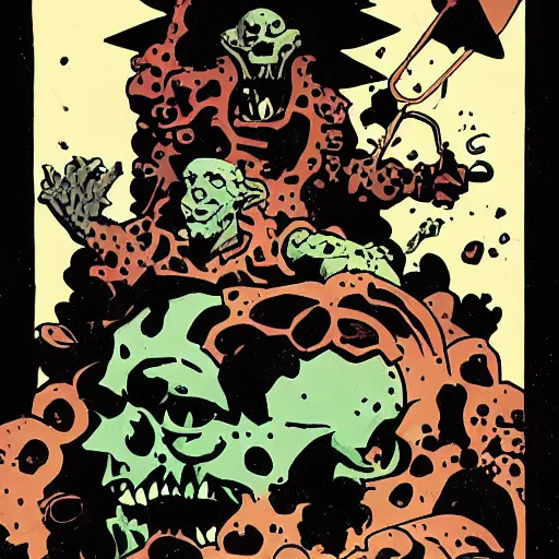 Prompt: artwork by Mike Mignola