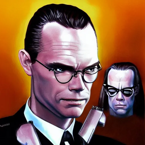 Prompt: forrest gump as agent smith from the matrix, hyper realistic, digital art