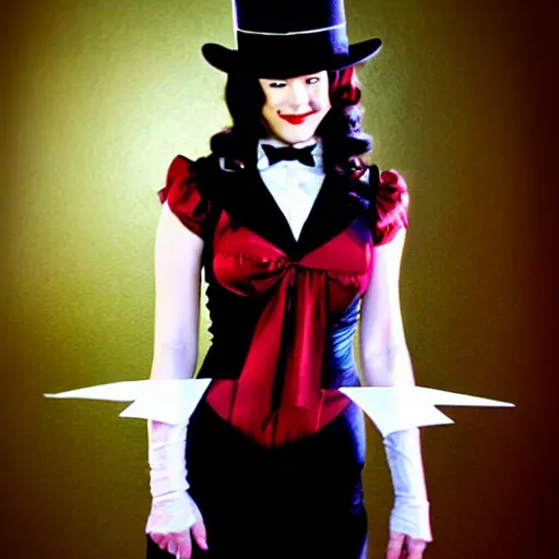 Image similar to mary elizabeth winstead cosplay as zatanna zatara,