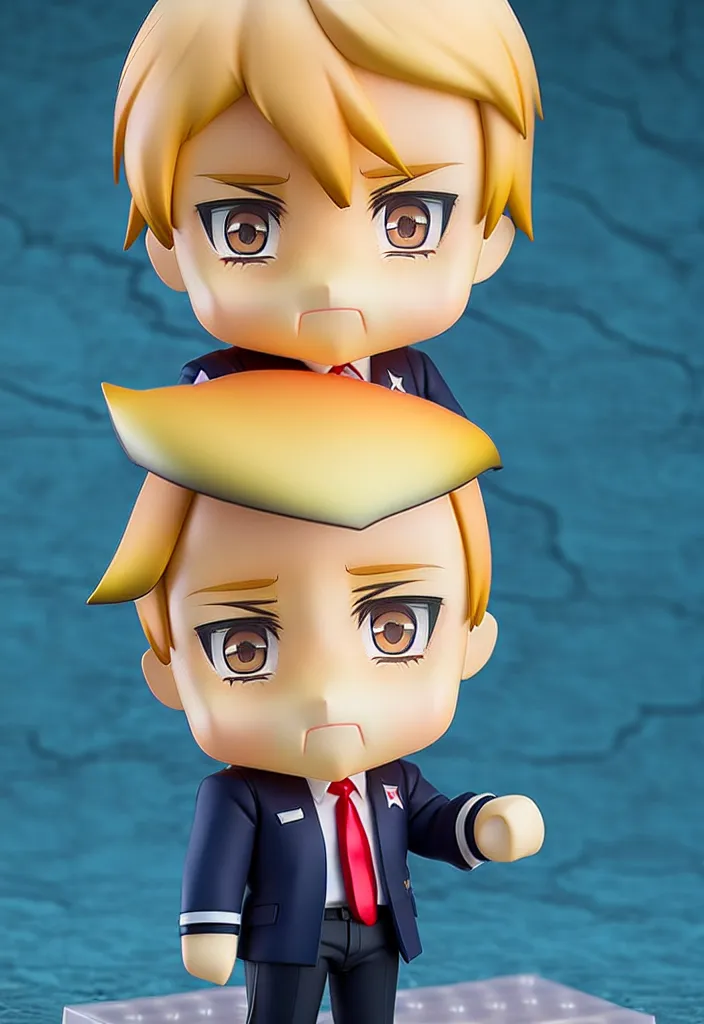 Image similar to An Anime Nendoroid of DONALD TRUMP!!!!!!!!!, Product Photo, 8k, Sharp photo