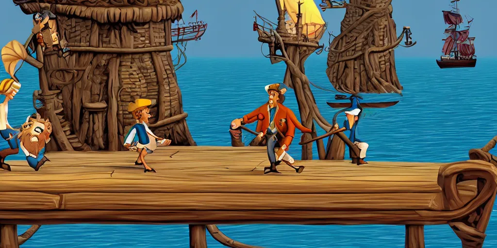 Image similar to the curse of monkey island screenshot