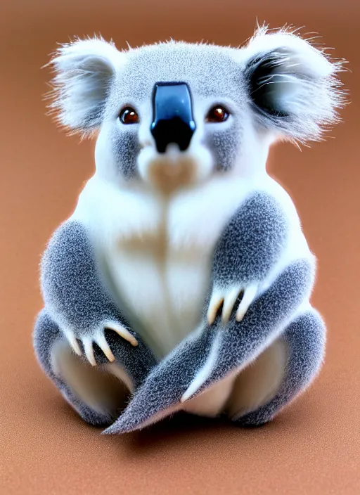 Image similar to 80mm resin detailed miniature of fluffy koala, Product Introduction Photos, 4K, Full body, simple background