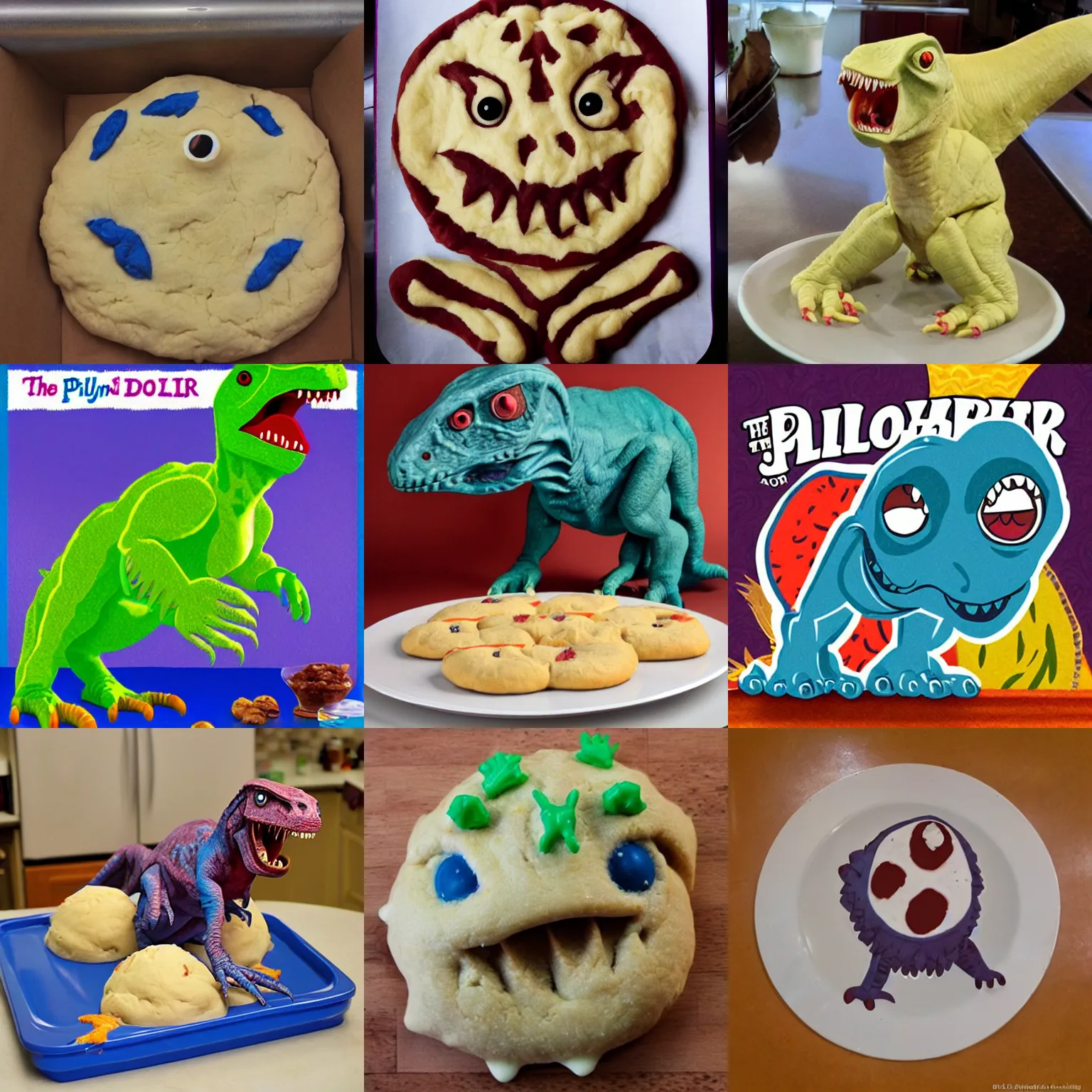 Prompt: the pillsbury-dough-raptor