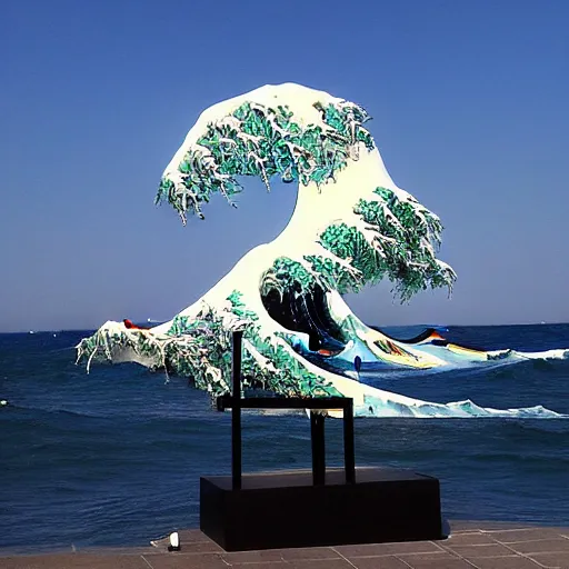 Image similar to A sculpture of The Great Wave off Kanagawa