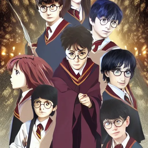 Image similar to Harry Potter as a Japanese anime 4K quality super realistic