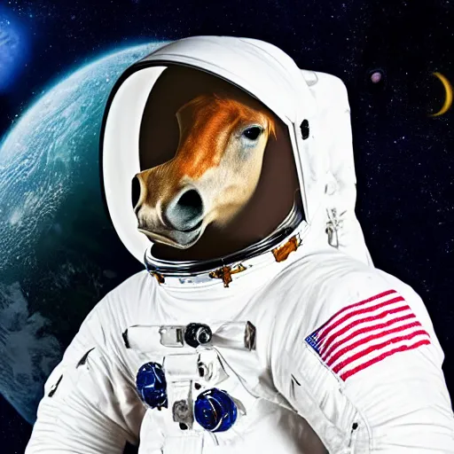 Image similar to horse in astronaut suit