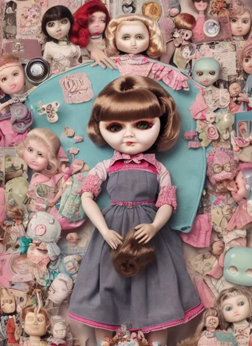 Prompt: highly detailed wide - angle portrait of a retro doll with fingerless hands hands, nicoletta ceccoli, mark ryden, lostfish, earl nore, hyung tae, frank frazetta, global illumination, detailed and intricate environment