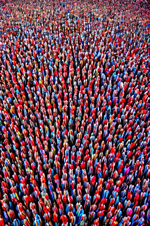 Image similar to intricate color photo of wheres waldo with thousands of people 8 k octane beautifully detailed render