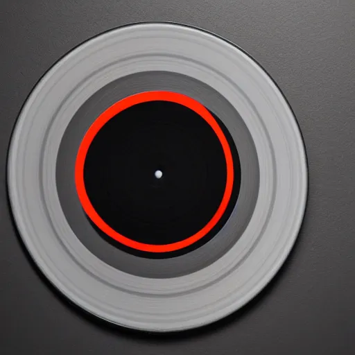 Image similar to an ortographic view of a black vinyl record