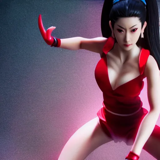 Prompt: Still of Mai Shiranui in the movie Shang-Chi, full body, bokeh, cinematic lighting, 4k