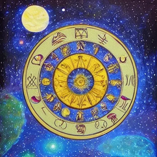 Image similar to “astrology oil panting”