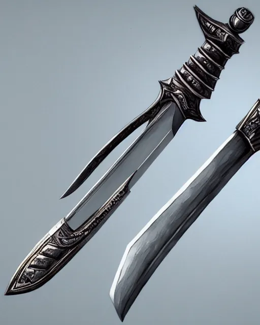 Prompt: realistic concept art of future swords, detailed, 1 4 5 0, delicate, hyper realism, ultra realistic, 8 k