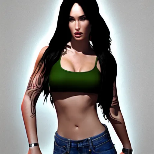 Image similar to full body 3 d render megan fox