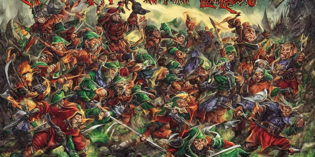 Image similar to evil elves fight evil dwarves