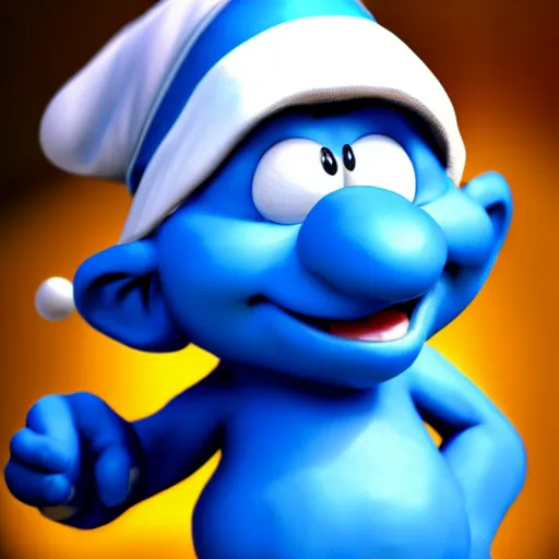 Prompt: photorealistic render of a smurf. unreal engine. cgsociety.