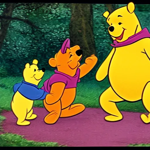 Image similar to Winnie the Pooh addressing the public