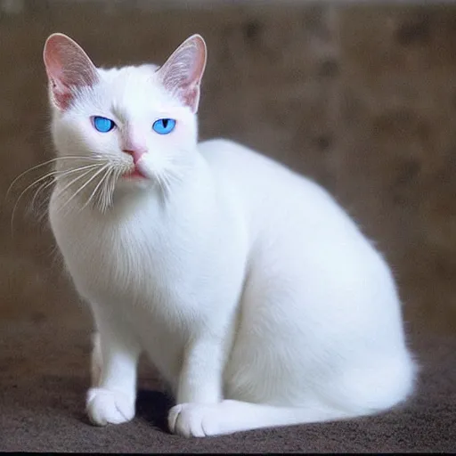 Prompt: white cat with blue eyes,