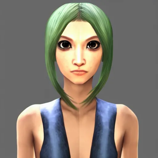 Image similar to a beautiful avatar hair from the second life video game : :