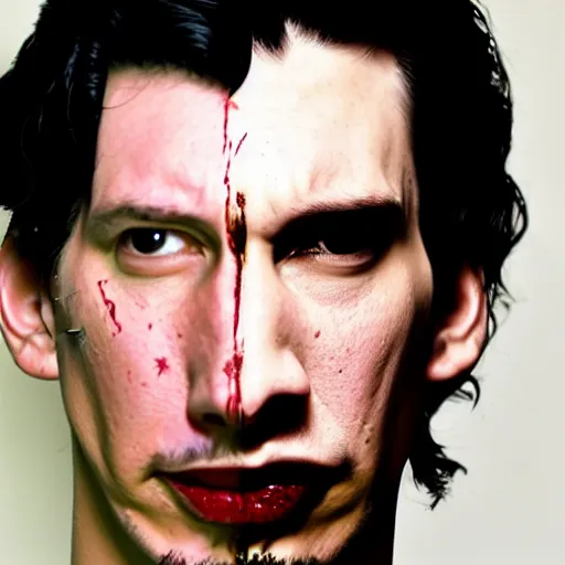 Prompt: Adam Driver as Two Face, still from the Dark Knight, detailed, 4k