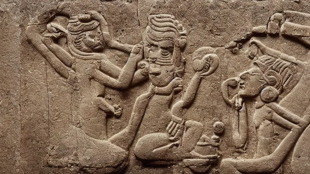 Prompt: ancient depictions of iphone