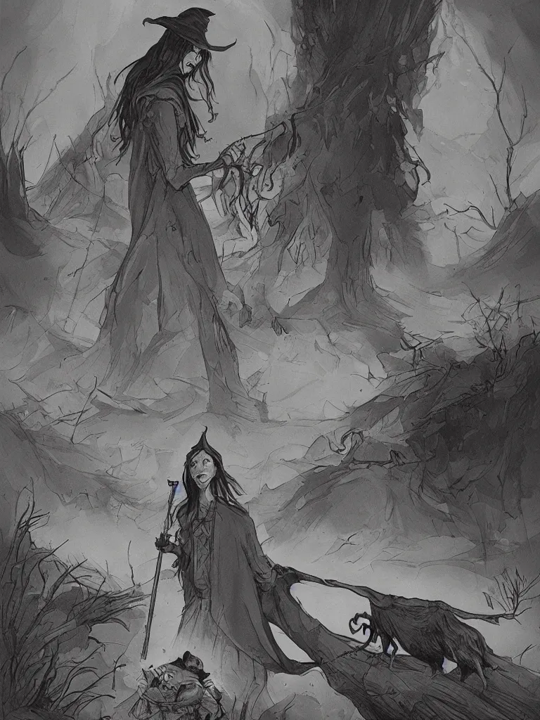 Image similar to the witch is dead by disney concept artists, blunt borders, rule of thirds