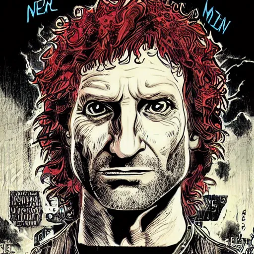 Prompt: neil gaiman an american gods mr wednesday comic book cover, marvel, dark art style