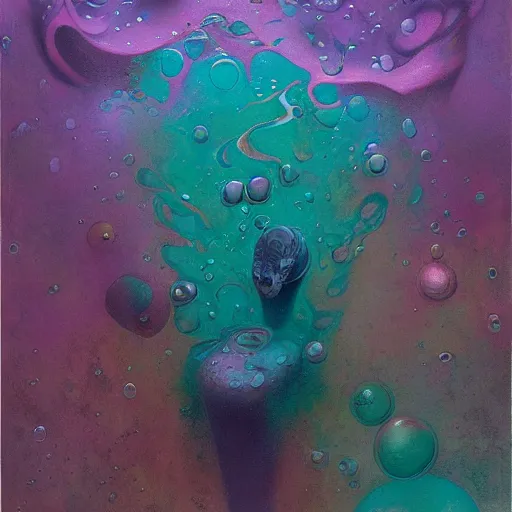 Image similar to beautiful liquid marble texture with big oil bubbles. harmonic chromatic tones coloured abstraction with purple splashes. ultradetailed realistic art. jean - dragan bibin, beksinski, zawadzki, shaun downey, zoey frank, phil hale, james gurney, frank frazetta, jehan georges vibert, daniel e. greene