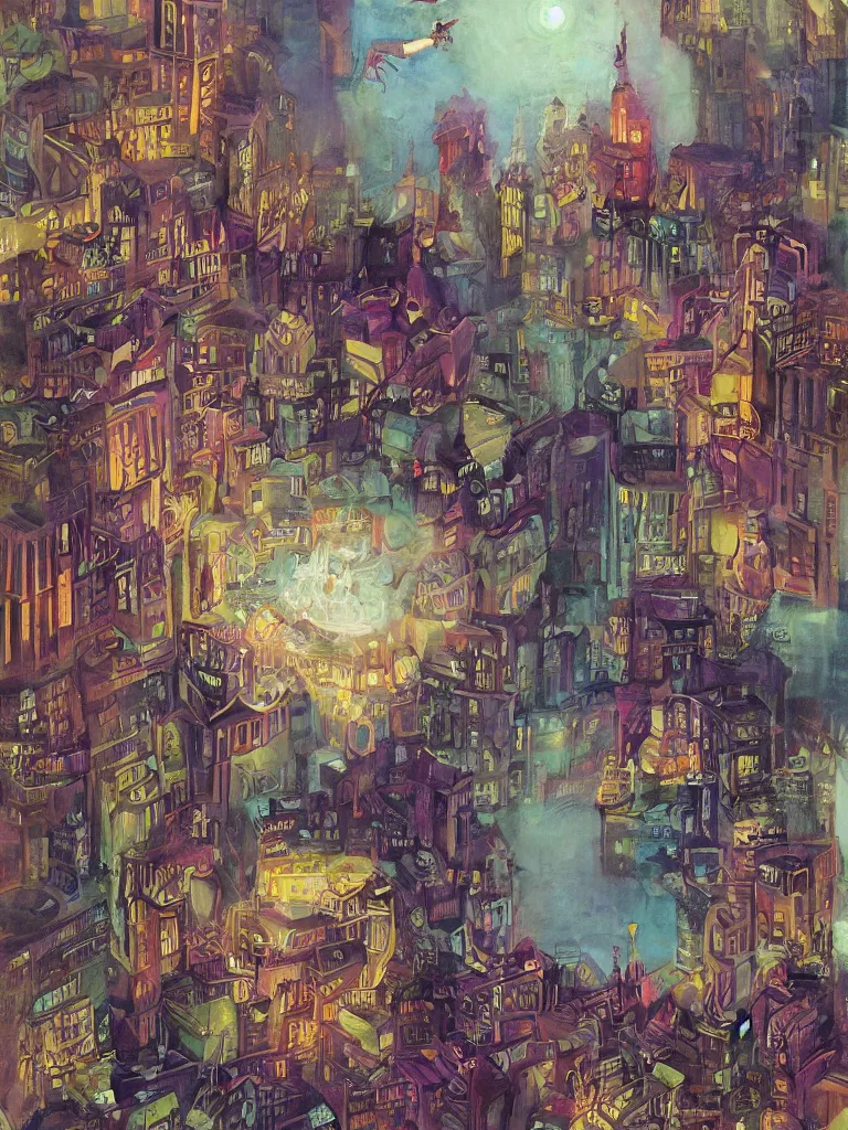 Image similar to demons dream of sleeping in a beautiful city, jack butler, chris gwaltney, dominic besner, surreal