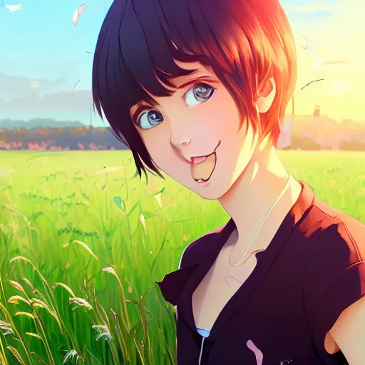 Prompt: portrait of a Dumpy Frog, farm field background, rich vivid colors, ambient lighting, dynamic lighting, 4k, HQ, official media, anime key visual, makoto shinkai, ilya kuvshinov, lois van baarle, rossdraws, detailed, trending on artstation