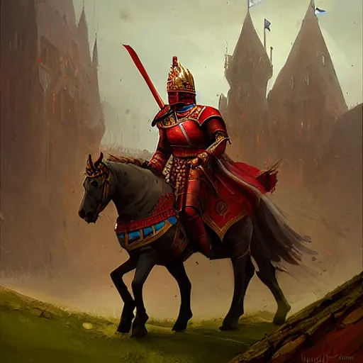 Image similar to a royal knight saluting his king by marc simonetti