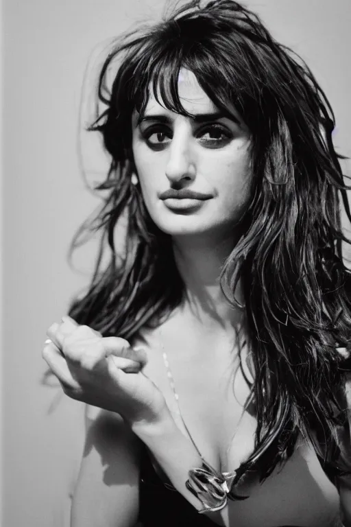 Image similar to penelope cruz, photo, portrait, mid - shot, 3 5 mm, kodak gold 2 0 0, warm lightning, lomography