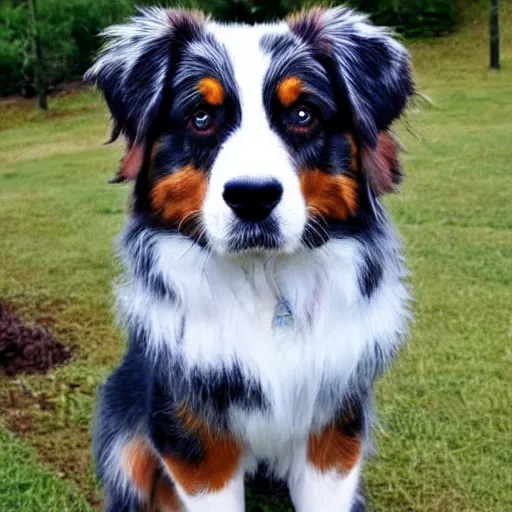 Image similar to australian shepard in the style of neil gaiman