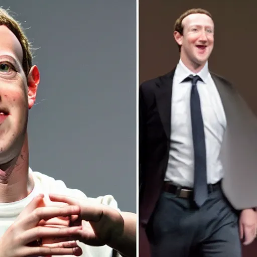 Image similar to Mark Zuckerberg getting out of his human costume showing that hes a lizard, hyper realistic, HD, HQ, photo realistic