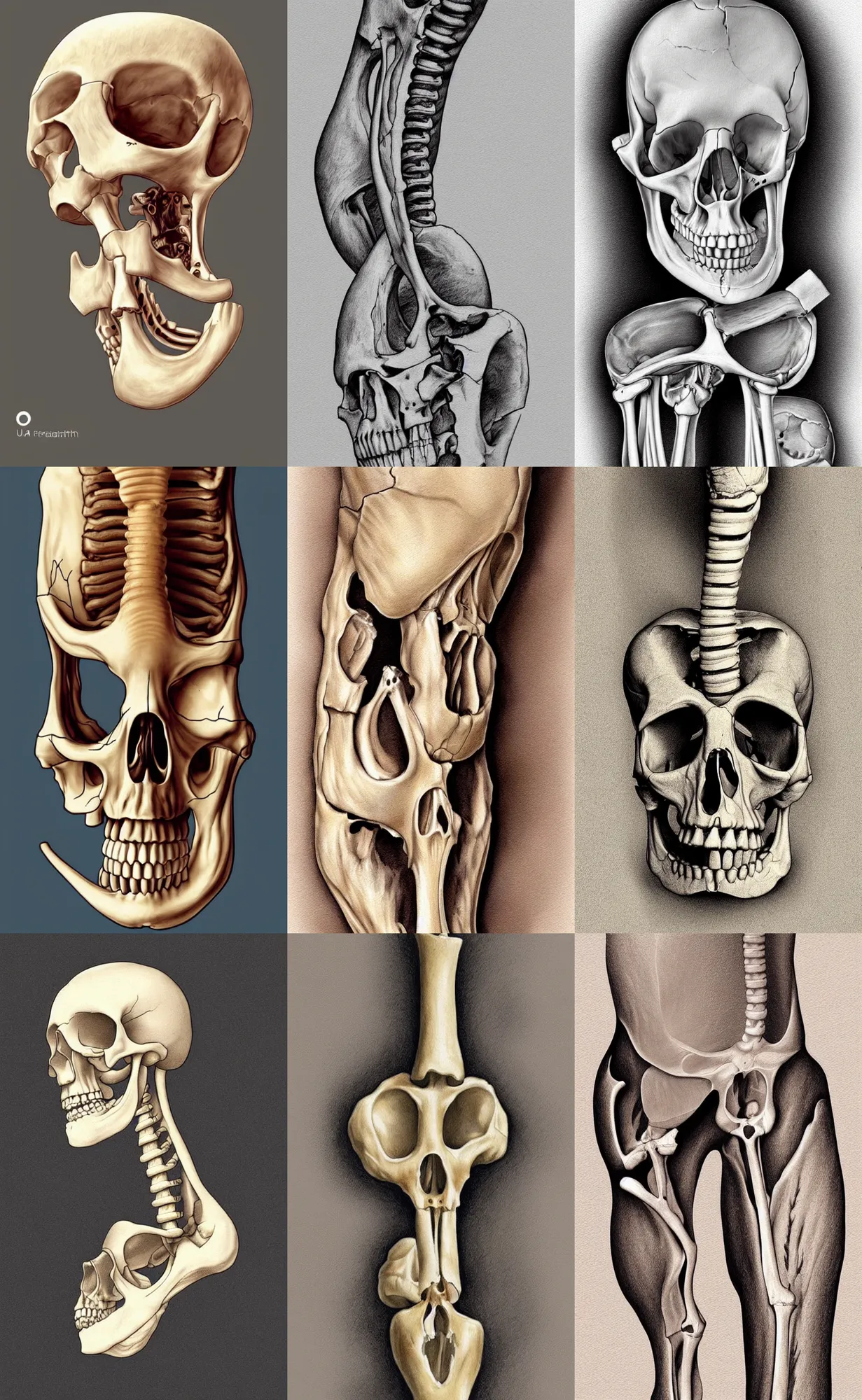 Prompt: ultra realistic portrait of femur bone thighbone, skeleton, illustration, art by pinterest, 8 k