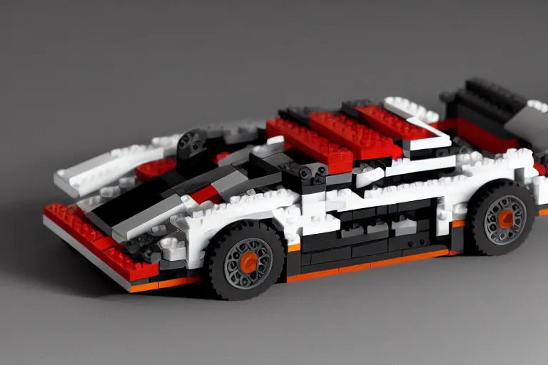 Image similar to Porsche made out of Lego, designed by Apple, octane render, studio light, 35mm,