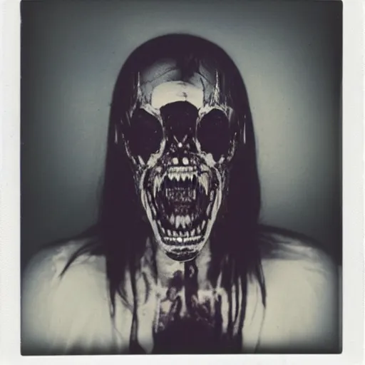 Prompt: photograph of a glitchy monster, scary, uncanny, shot on polaroid