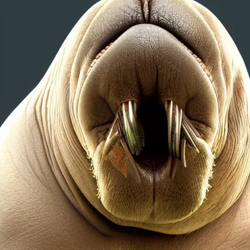 Prompt: if a walrus were human, photorealistic 4K.