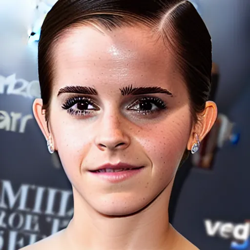 Image similar to emma watson mixed with kim kardashian, full - figure profile shot