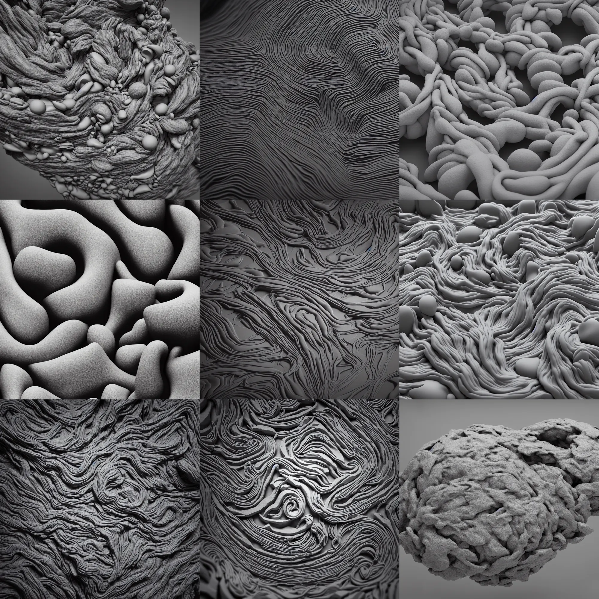 Prompt: photography of abstract art created with play dough, modelling clay, octane render, 8 k, unreal 5, highly detailed, wide angle, intricate complexity