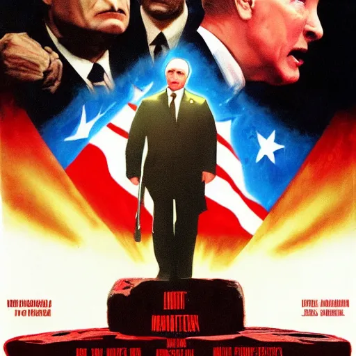 Prompt: putin is a monster, movie poster in the style of drew struzan