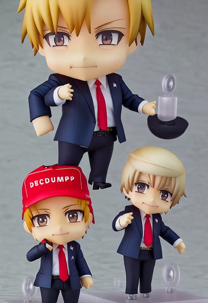 Image similar to An Anime Nendoroid of DONALD TRUMP!!!!!!!!!, Product Photo, 8k, Sharp photo