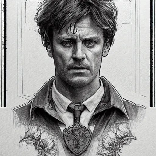 Image similar to amazing lifelike award winning pencil illustration of Scottish police drama taggart trending on art station artgerm Greg rutkowski alphonse mucha cinematic