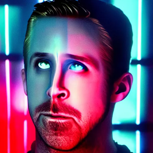 Prompt: Ryan Gosling wearing a Will Smith mask in Drive (2011), neon lights, 4k, photorealistic, uhd, hd