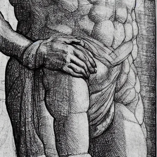 Prompt: a drawing of the vitrup of the human figure by leonardo da vinci, pixiv, renaissance, da vinci, golden ratio, academic art