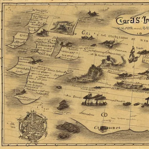 Image similar to an old pirate map of carl's jr.