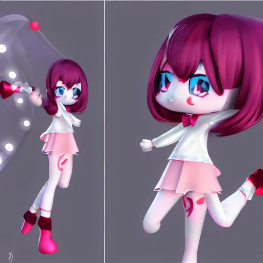 Prompt: cute fumo plush of a popstar girl, anime girl, idol, artstation, vray