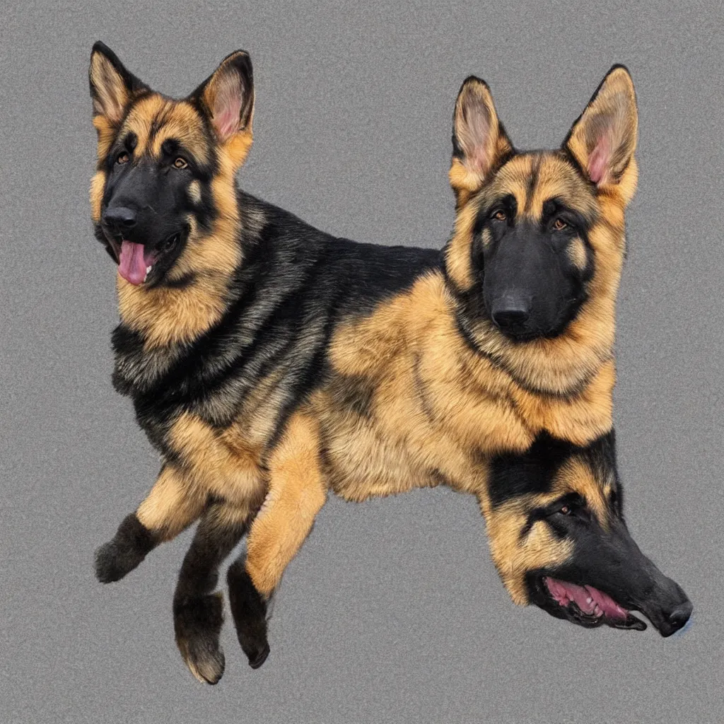 Image similar to chinese tangram figure of german shepherd 2 d image