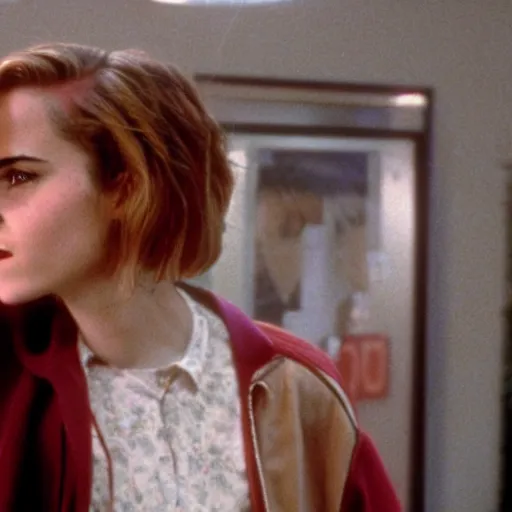 Prompt: a film still of emma watson as Beverly Switzler in howard the duck