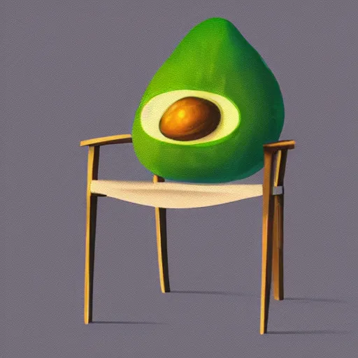 Image similar to digital painting of an armchair in the shape of an avocado cinematic lightning 4k award winning artstation